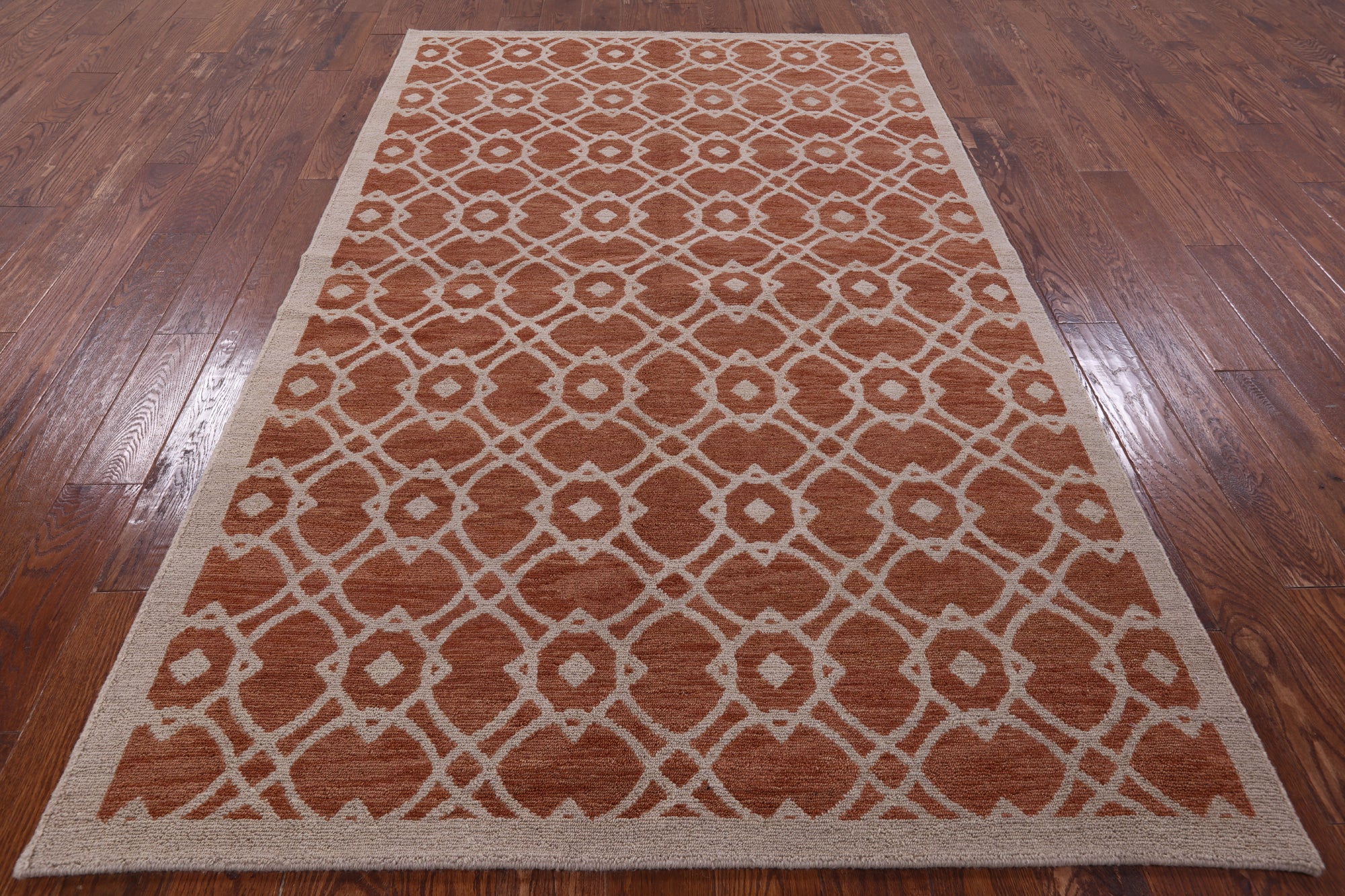 Modern Hand Knotted Wool Rug - 5' 2" X 8' 0" - Golden Nile