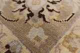 Brown Turkish Oushak Hand Knotted Wool Area Rug - 5' 3" X 8' 7" - Golden Nile