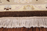 Brown Turkish Oushak Hand Knotted Wool Area Rug - 5' 3" X 8' 7" - Golden Nile