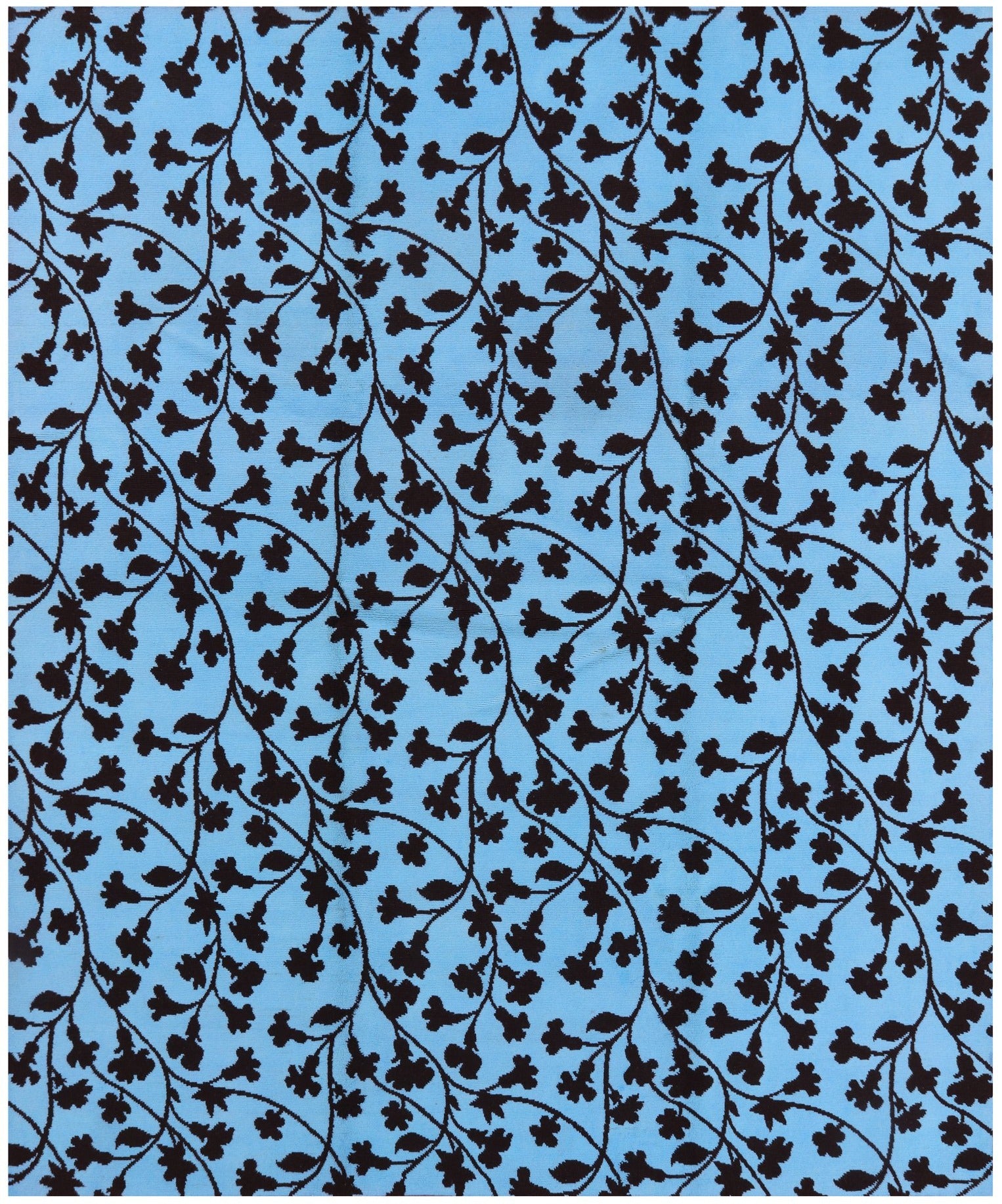 Blue Modern Floral Hand Knotted Area Rug - 8' 0" X 10' 0" - Golden Nile