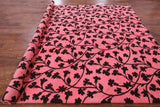 Pink Modern Floral Hand Knotted Area Rug - 8' 0" X 10' 0" - Golden Nile