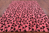 Pink Modern Floral Hand Knotted Area Rug - 8' 0" X 10' 0" - Golden Nile