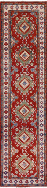 Kazak Handmade Wool Runner Rug - 2' 6" X 10' 0" - Golden Nile