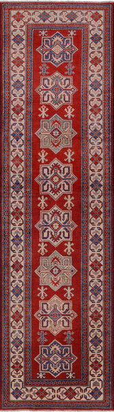 Kazak Handmade Wool Runner Rug - 2' 9" X 10' 6" - Golden Nile
