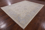 Ivory Peshawar White Wash Hand Knotted Wool Rug - 8' 0" X 10' 3" - Golden Nile