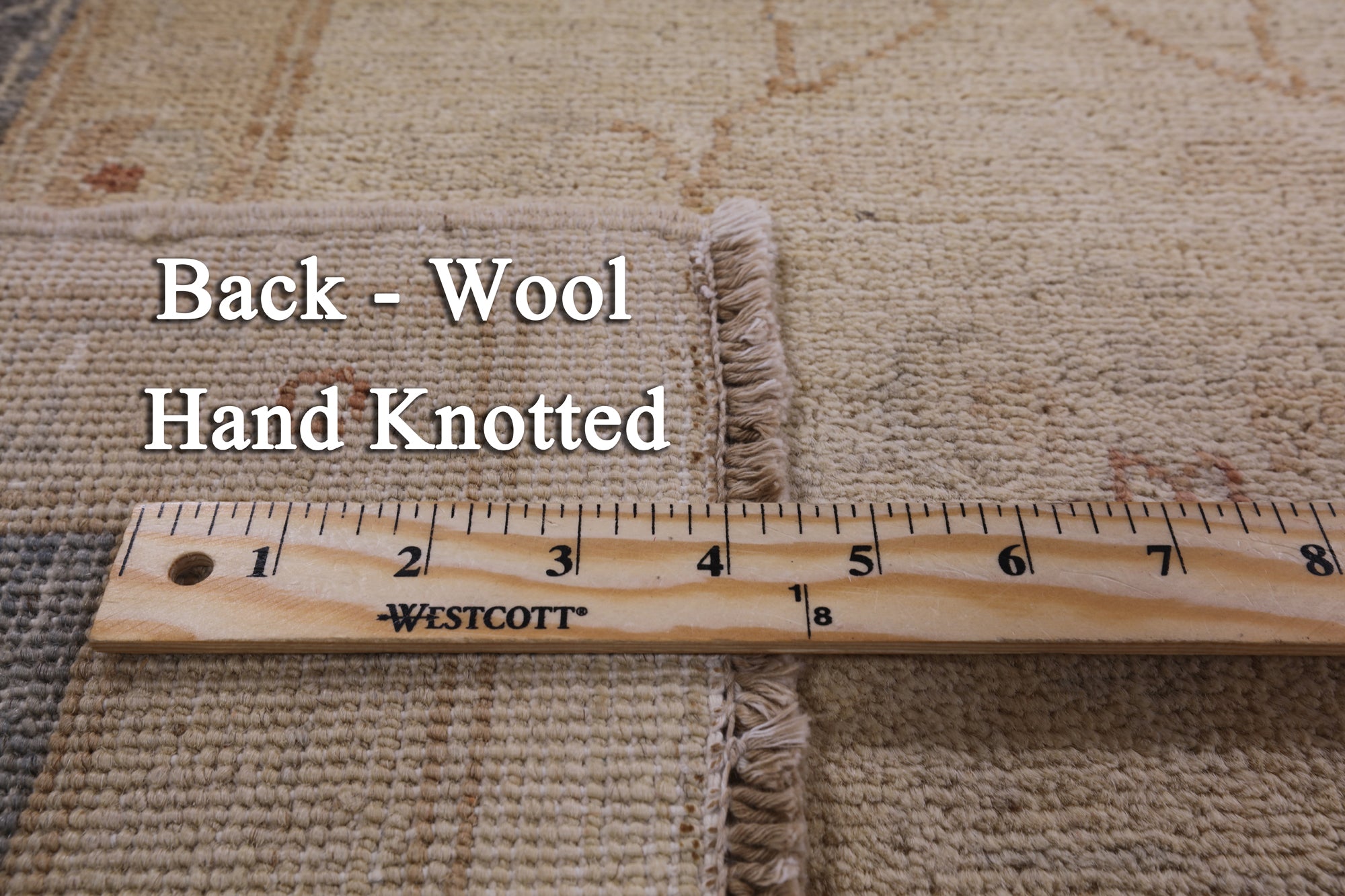 Ivory Peshawar Hand Knotted Wool Rug - 8' 2" X 10' 0" - Golden Nile