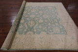 Green Chobi Peshawar Hand Knotted Wool Rug - 8' 3" X 9' 8" - Golden Nile