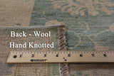 Green Chobi Peshawar Hand Knotted Wool Rug - 8' 3" X 9' 8" - Golden Nile