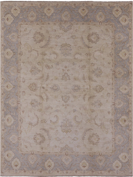 Ivory Peshawar White Wash Area Rug - 8' 2" X 10' 7" - Golden Nile