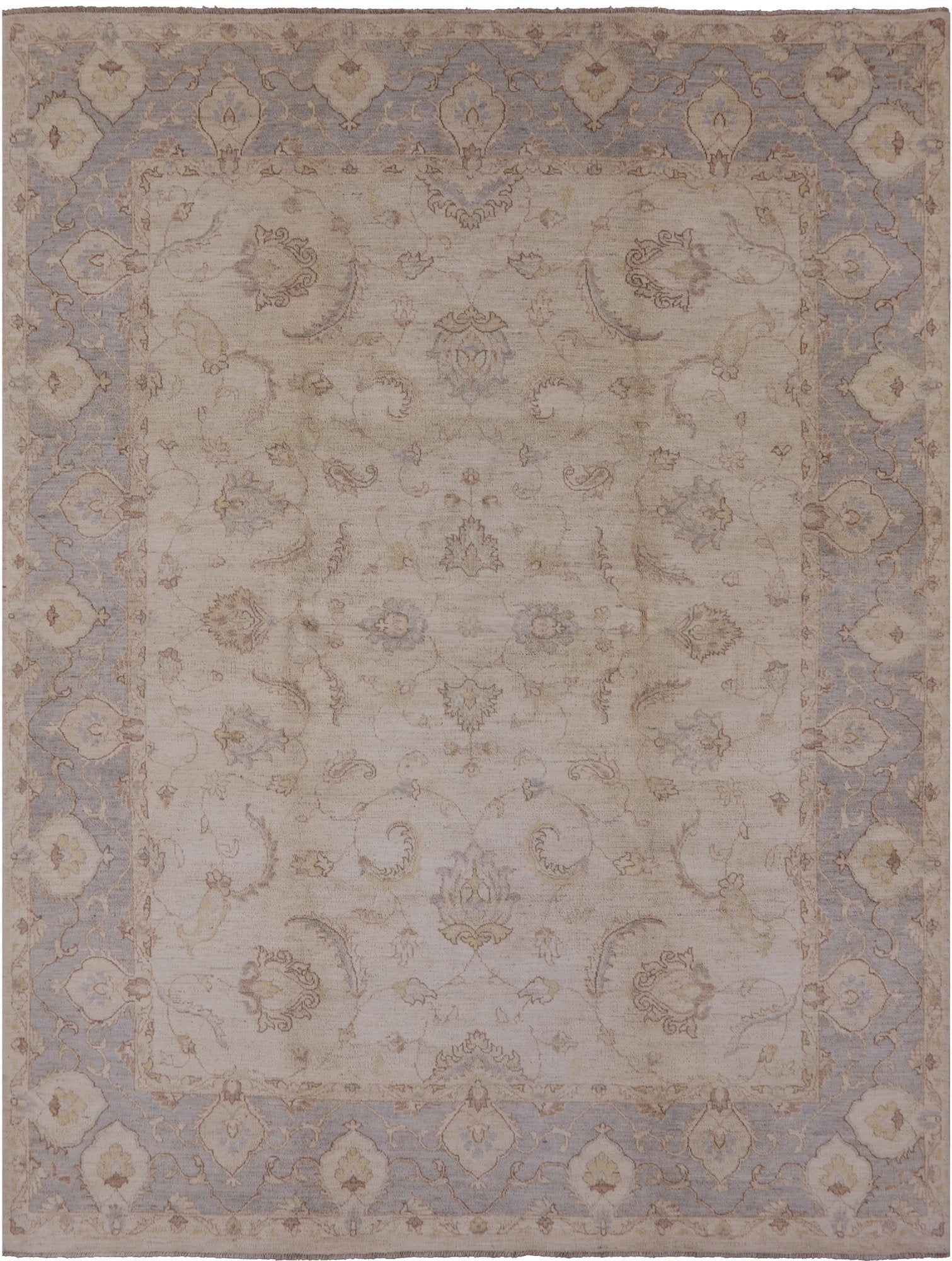 Ivory Peshawar White Wash Area Rug - 8' 2" X 10' 7" - Golden Nile