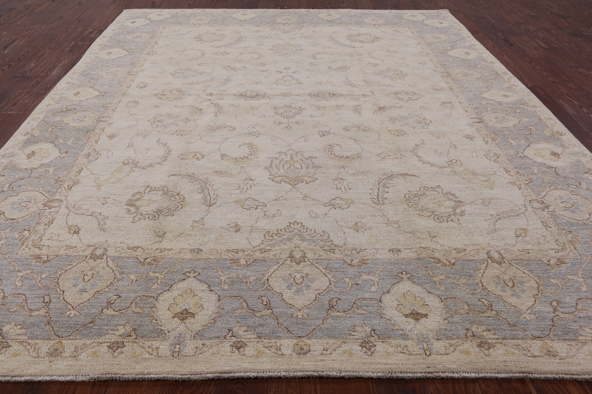 Ivory Peshawar White Wash Area Rug - 8' 2" X 10' 7" - Golden Nile