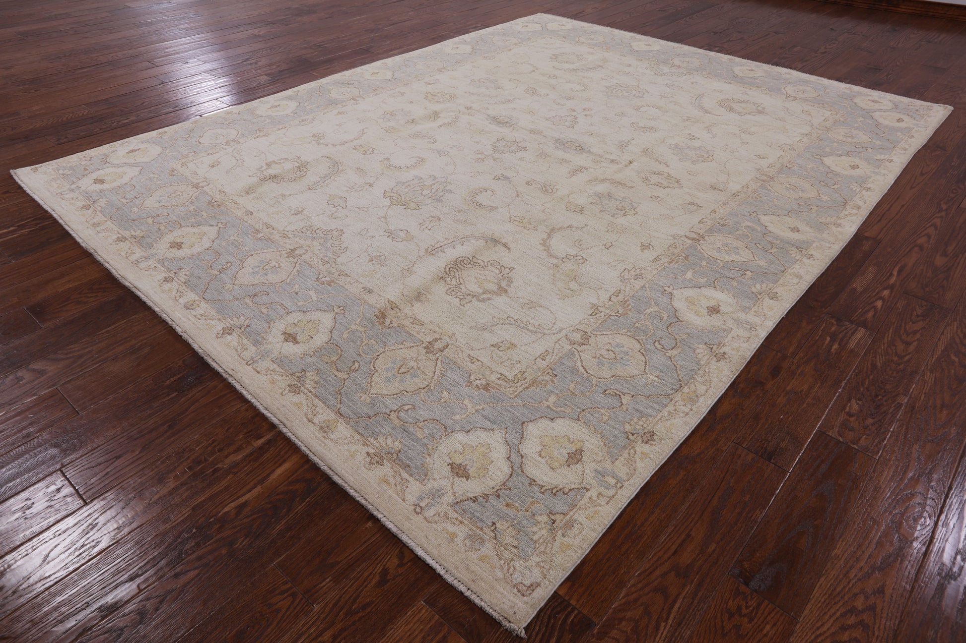 Ivory Peshawar White Wash Area Rug - 8' 2" X 10' 7" - Golden Nile