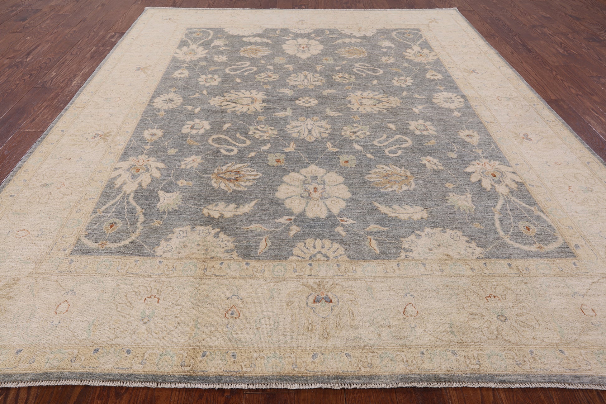 Chobi Peshawar Handmade Wool Area Rug - 8' 0" X 9' 10" - Golden Nile