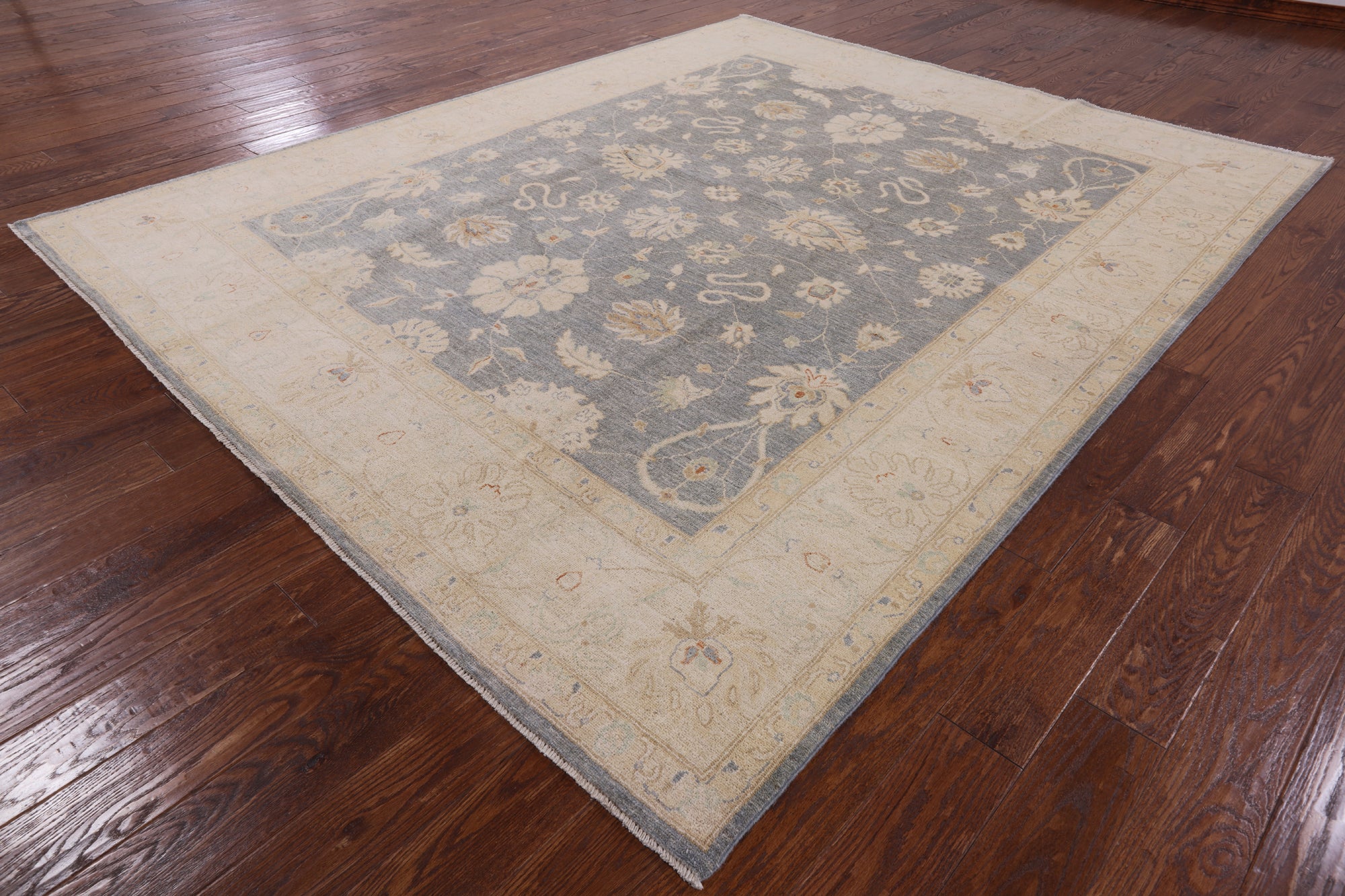 Chobi Peshawar Handmade Wool Area Rug - 8' 0" X 9' 10" - Golden Nile