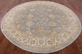 Round Peshawar Hand Knotted Wool Rug - 8' 0" X 8' 0" - Golden Nile