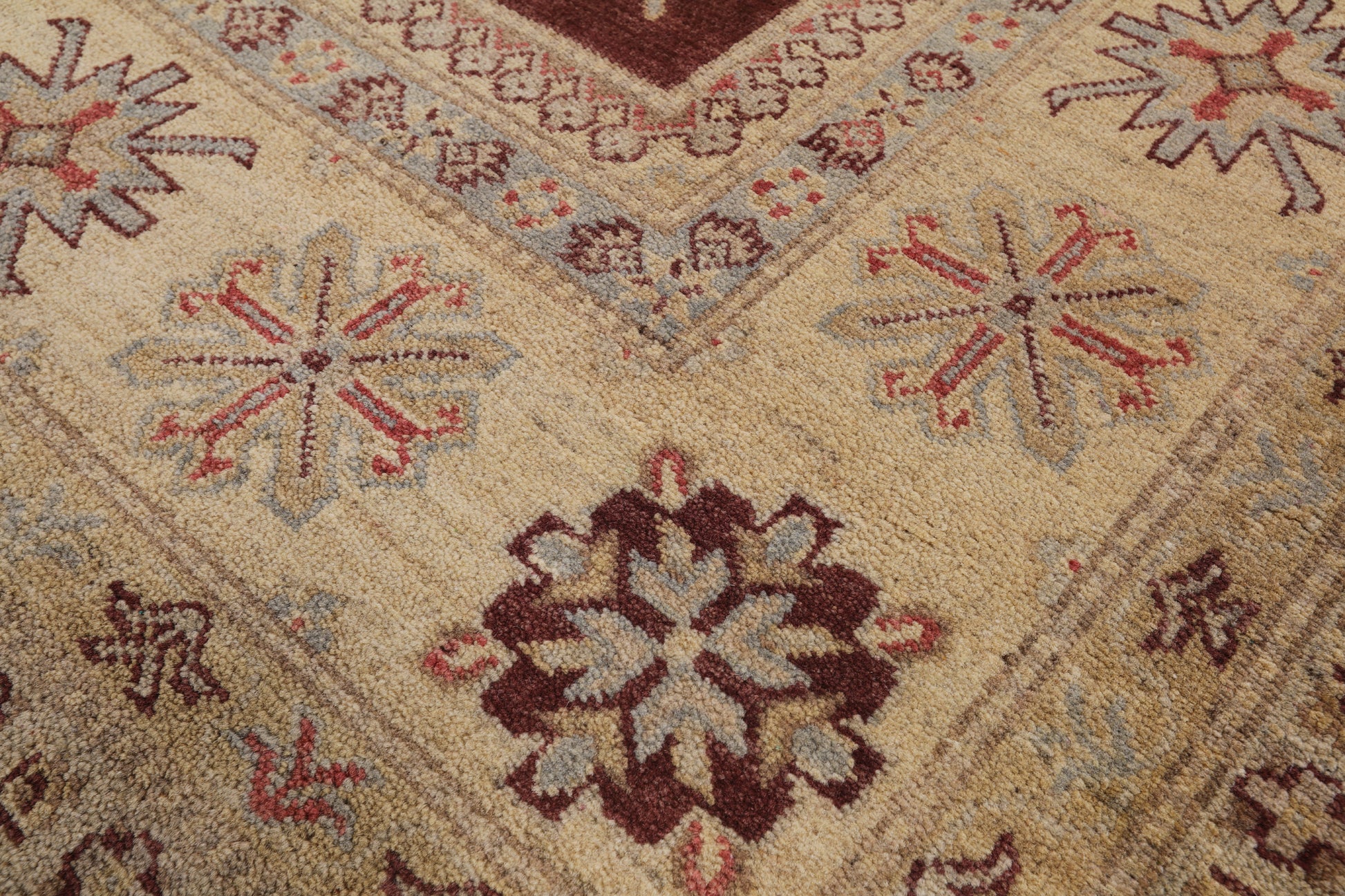 Fine Super Kazak Hand Knotted Wool Rug - 9' 0" X 12' 0" - Golden Nile