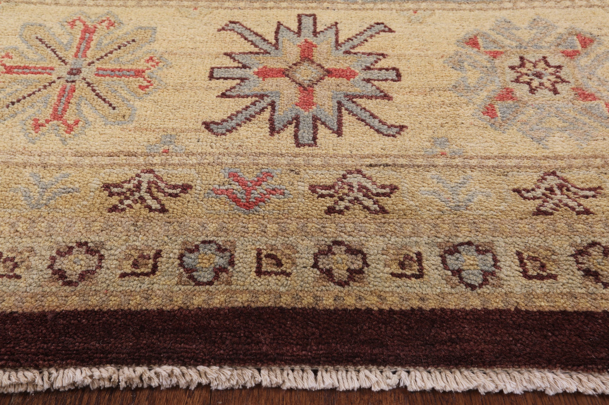 Fine Super Kazak Hand Knotted Wool Rug - 9' 0" X 12' 0" - Golden Nile