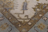 Ivory Turkish Oushak Hand Knotted Wool Rug - 6' 3" X 9' 2" - Golden Nile