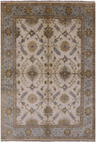 Ivory Turkish Oushak Hand Knotted Wool Rug - 6' 3" X 9' 2" - Golden Nile