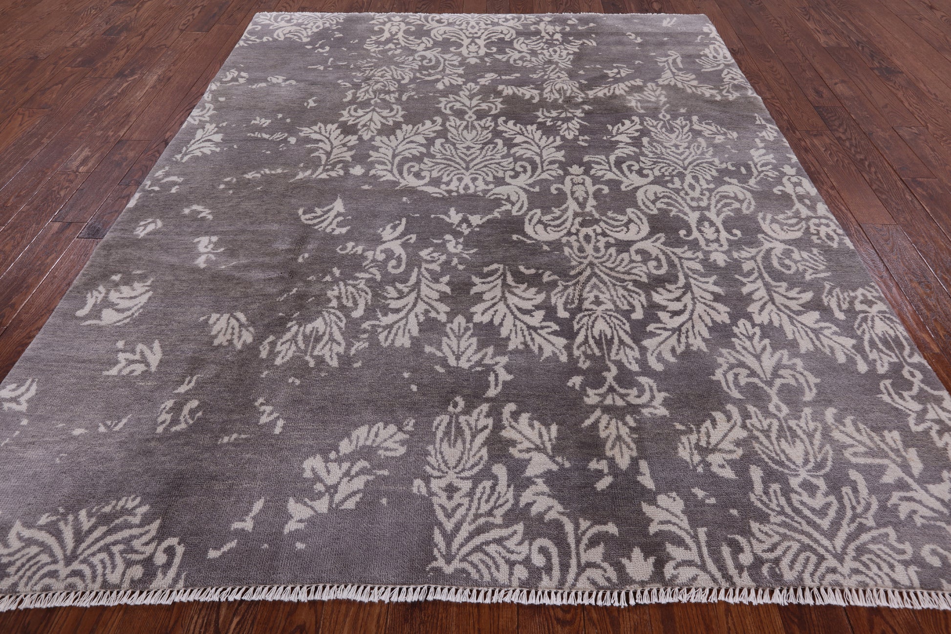 Grey Contemporary Handmade Wool Rug - 8' 0" X 9' 10" - Golden Nile