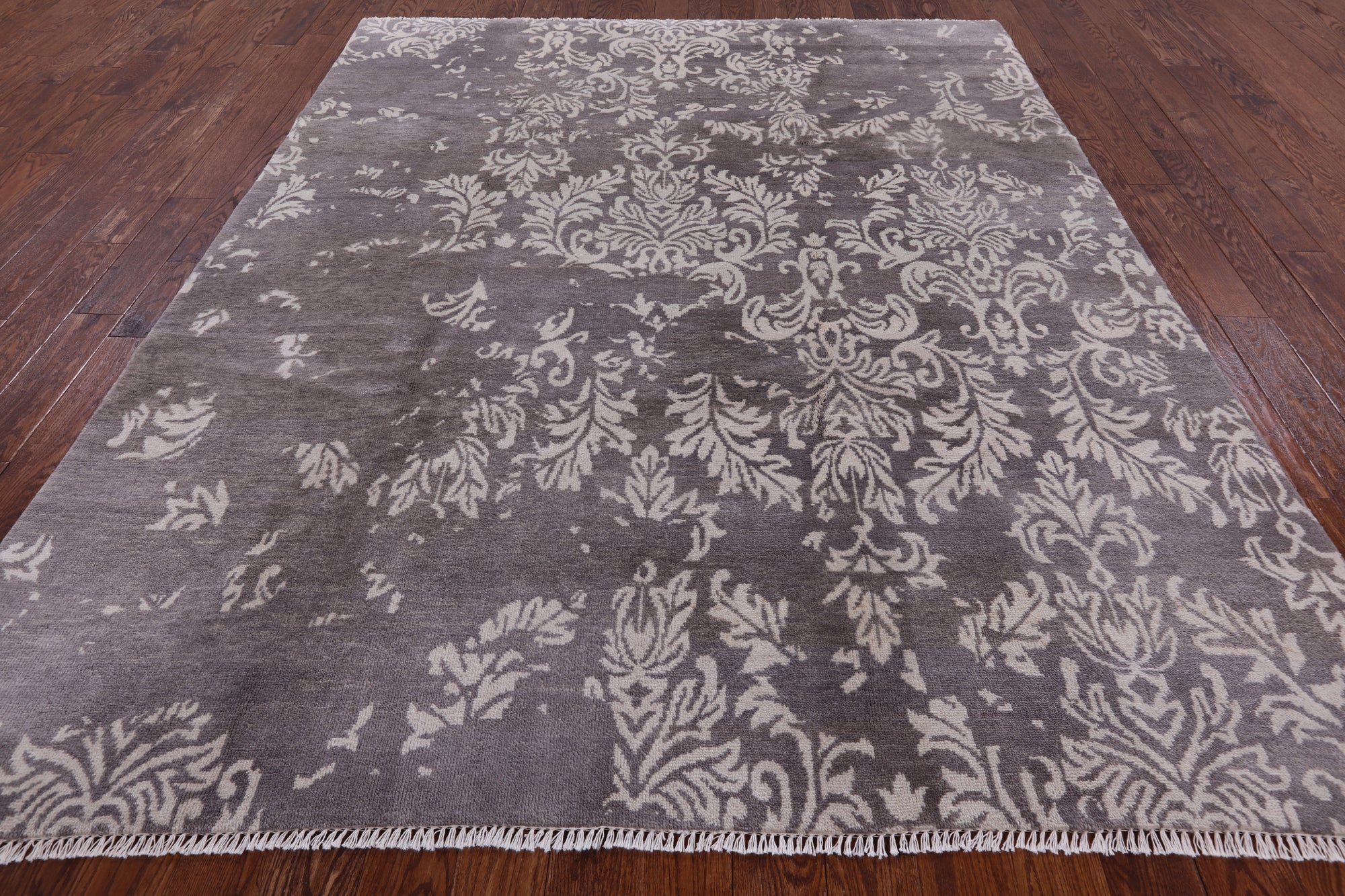 Grey Contemporary Handmade Wool Rug - 8' 0" X 9' 10" - Golden Nile