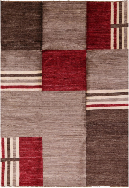 Persian Gabbeh Hand Knotted Wool Rug - 6' 10" X 9' 10" - Golden Nile