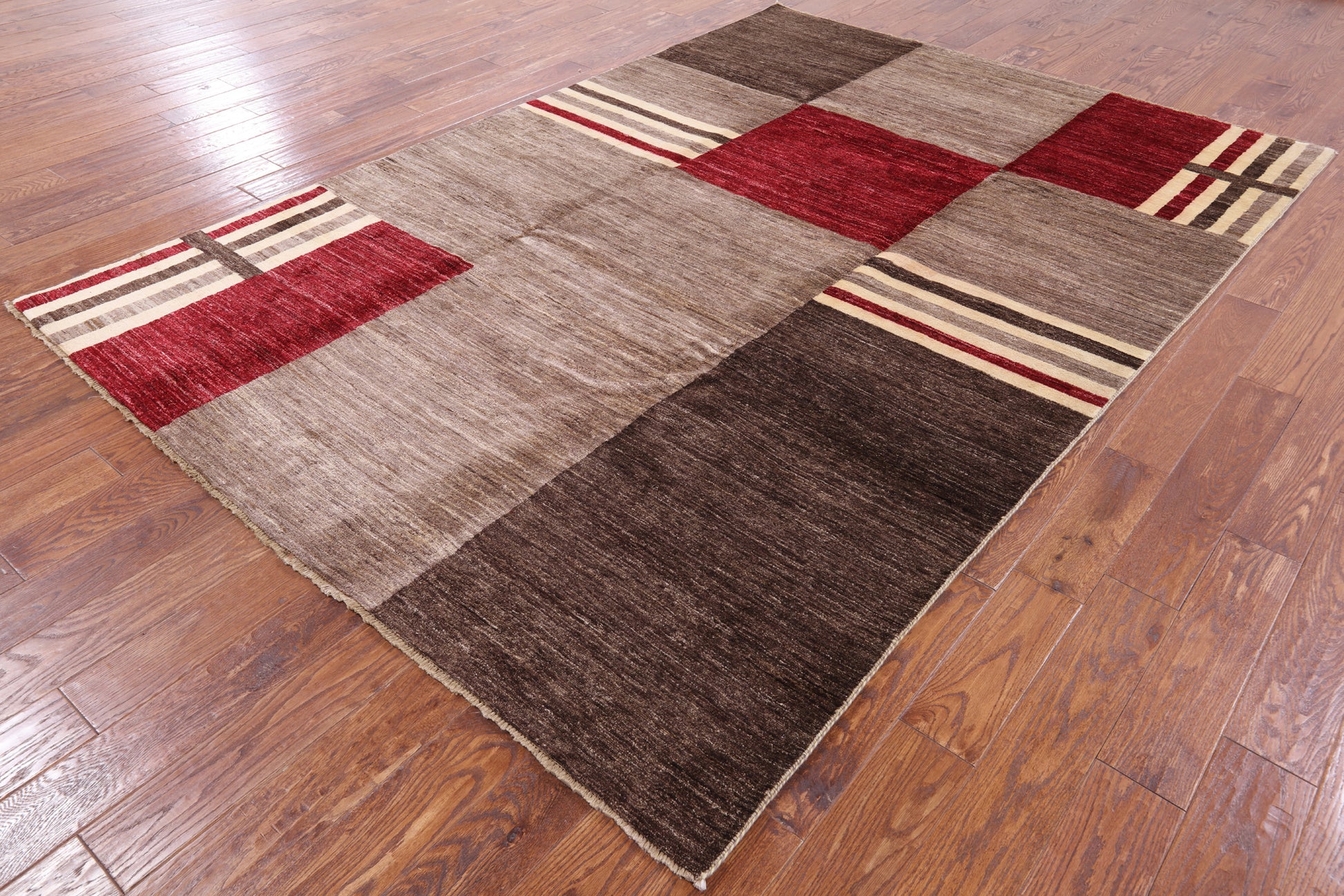 Persian Gabbeh Hand Knotted Wool Rug - 6' 10" X 9' 10" - Golden Nile