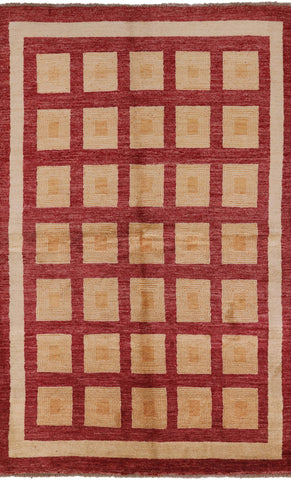 Persian Gabbeh Hand Knotted Wool Rug - 5' 7