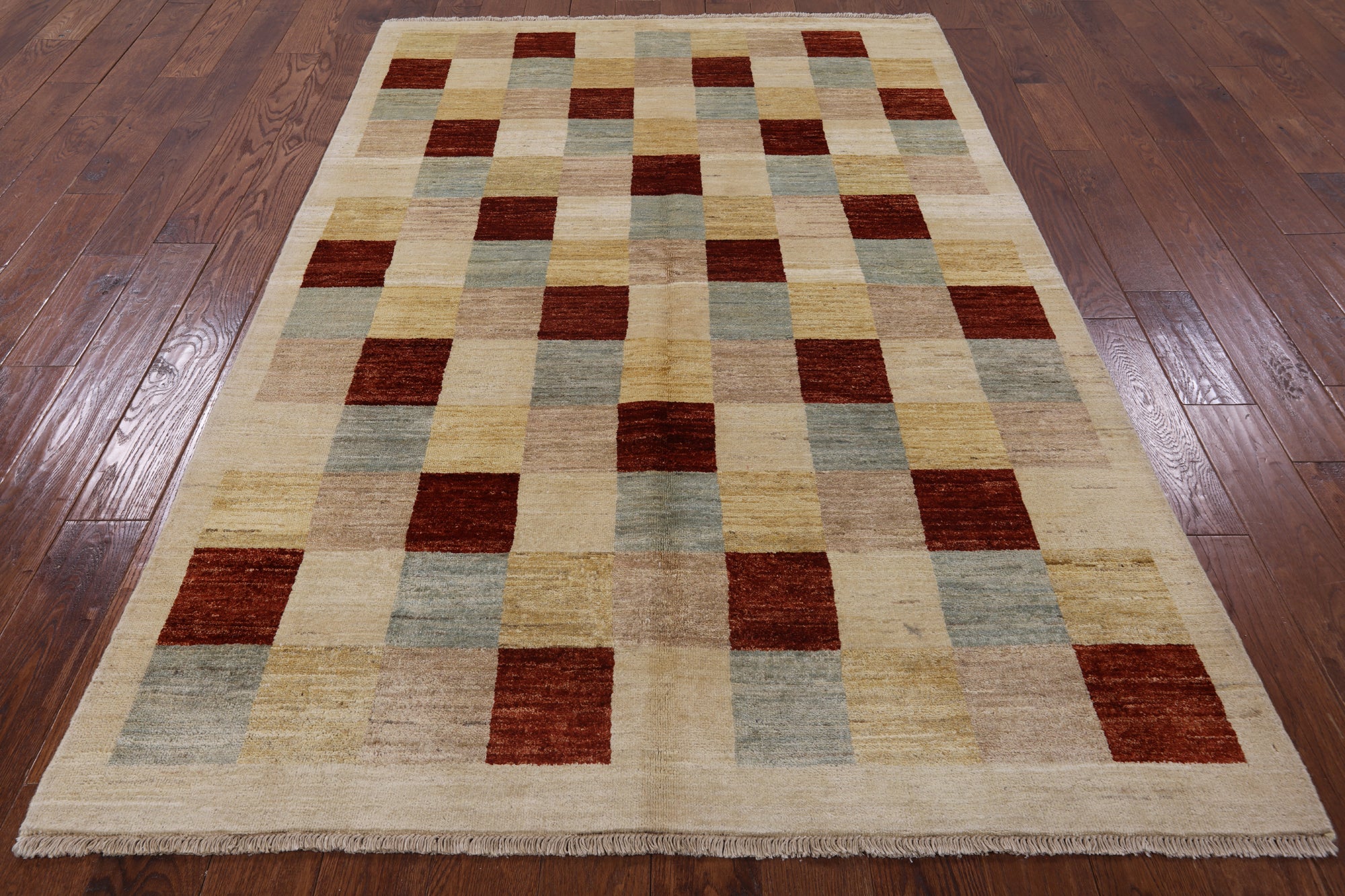 Tribal Gabbeh Handmade Wool Area Rug - 5' 1" X 7' 7" - Golden Nile