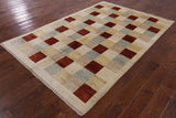 Tribal Gabbeh Handmade Wool Area Rug - 5' 1" X 7' 7" - Golden Nile