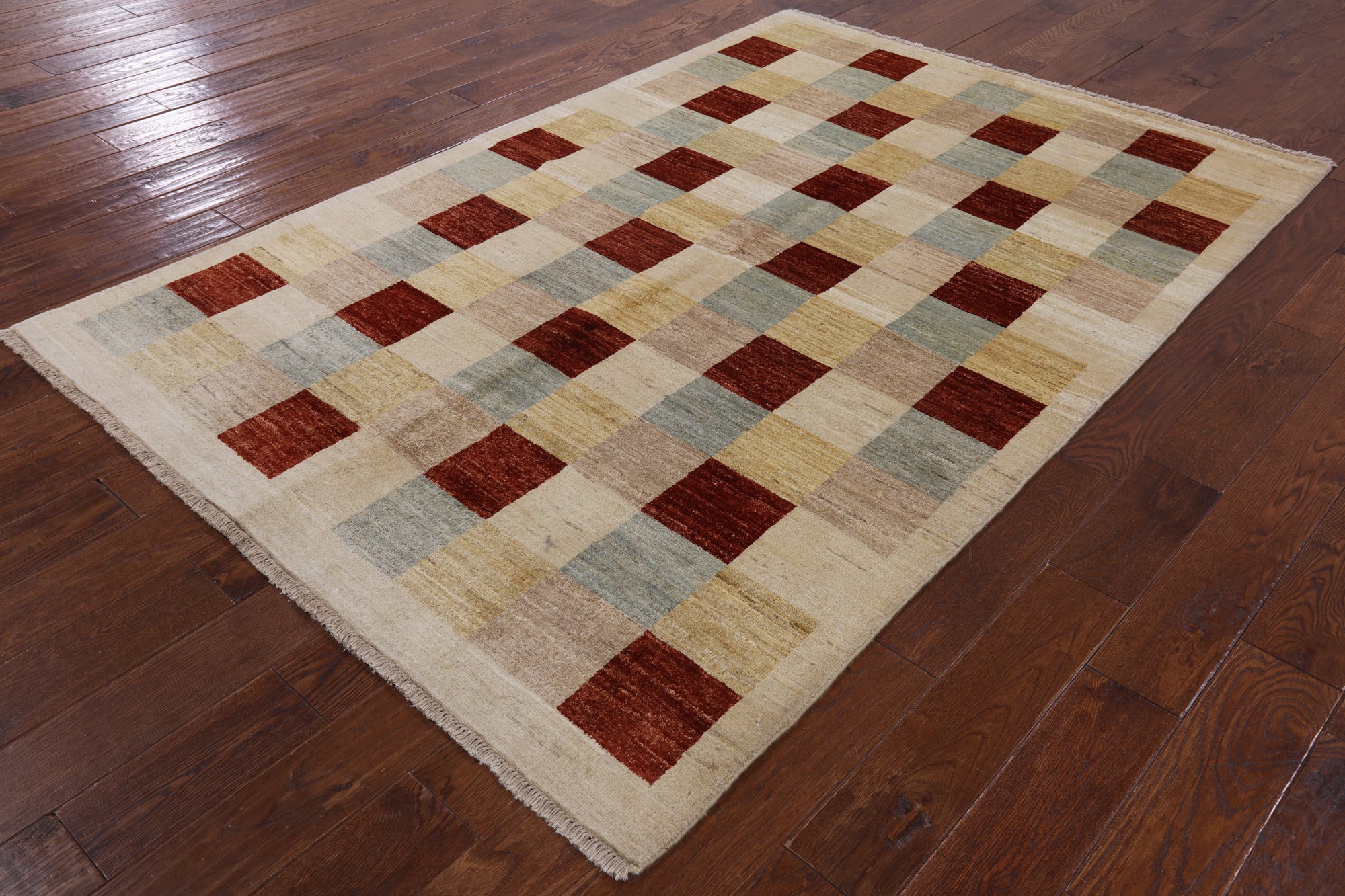 Tribal Gabbeh Handmade Wool Area Rug - 5' 1" X 7' 7" - Golden Nile