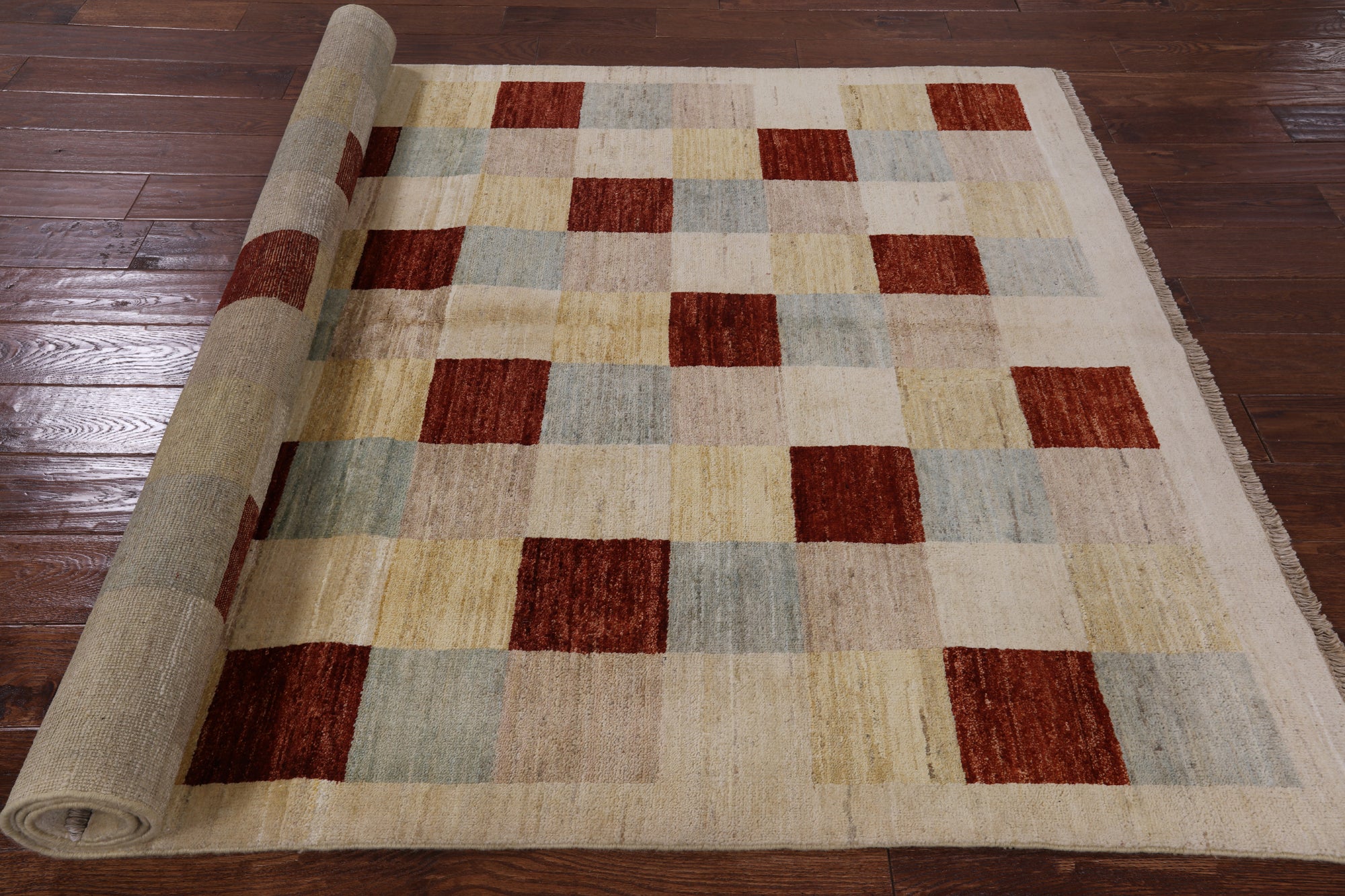 Tribal Gabbeh Handmade Wool Area Rug - 5' 1" X 7' 7" - Golden Nile