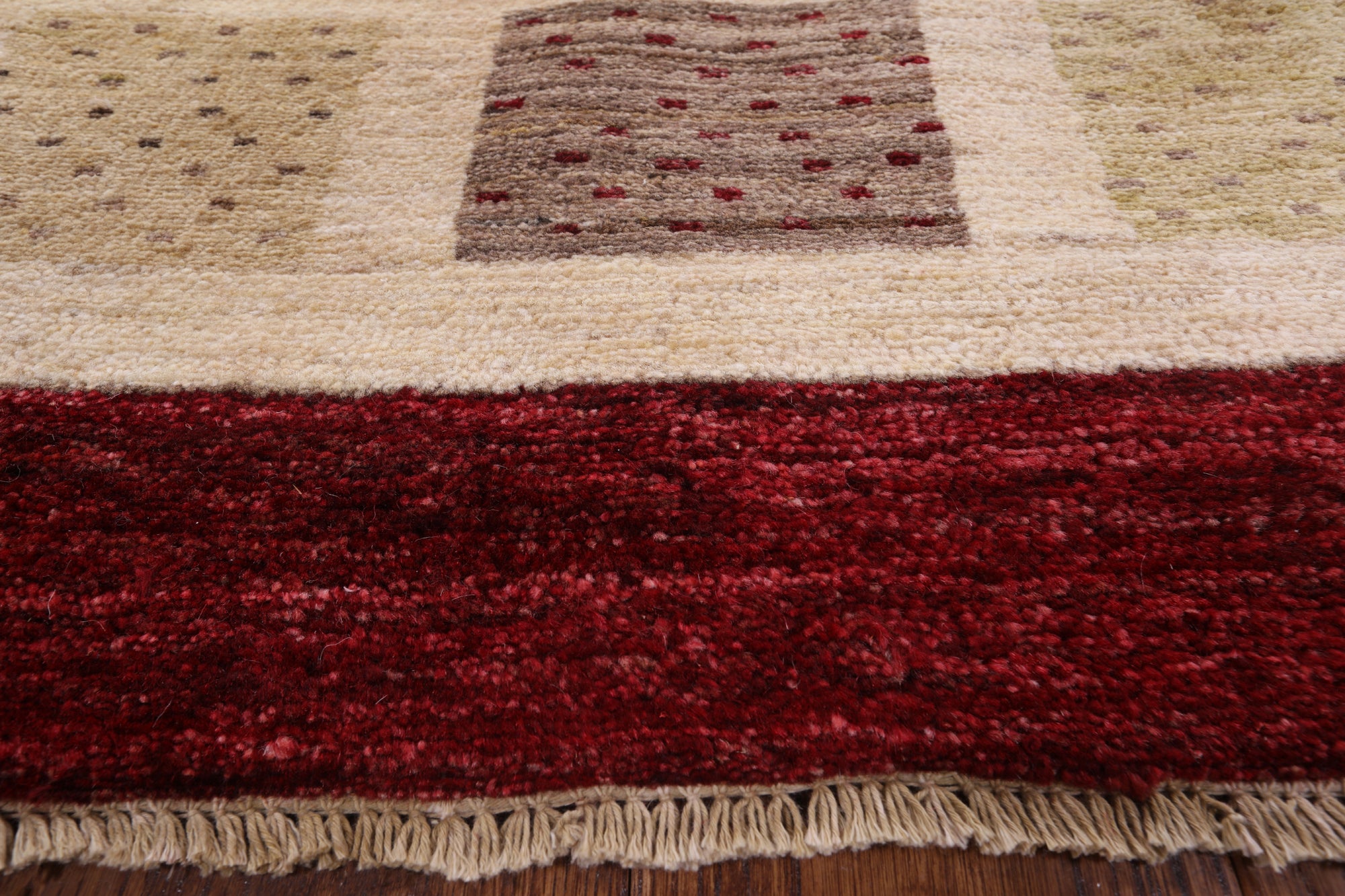 Red Persian Gabbeh Hand Knotted Wool Area Rug - 5' 8" X 8' 6" - Golden Nile