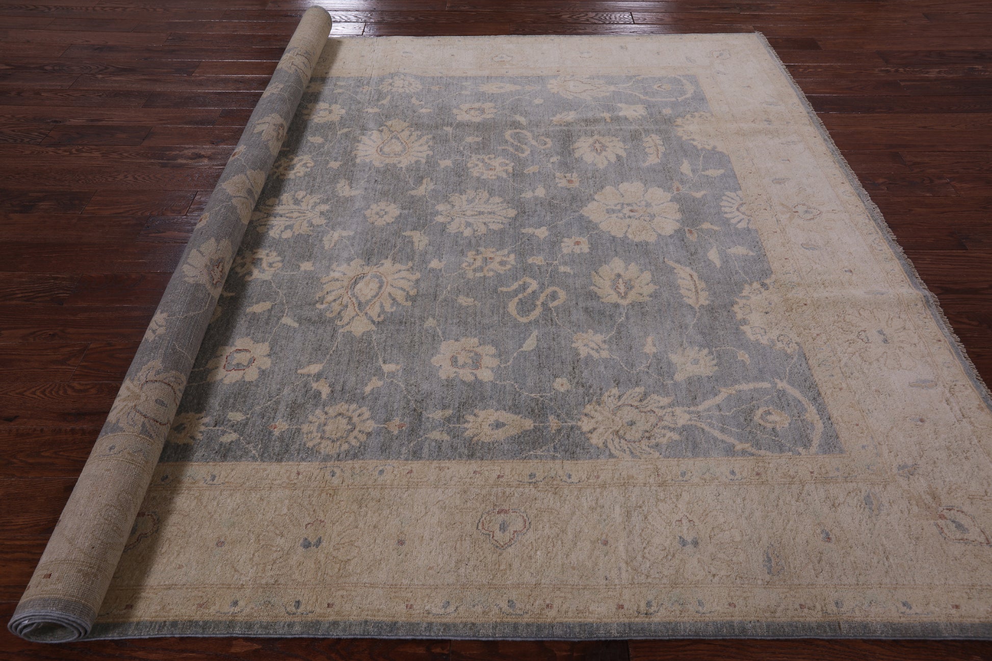 Peshawar Hand Knotted Wool Area Rug - 8' 3" X 9' 9" - Golden Nile