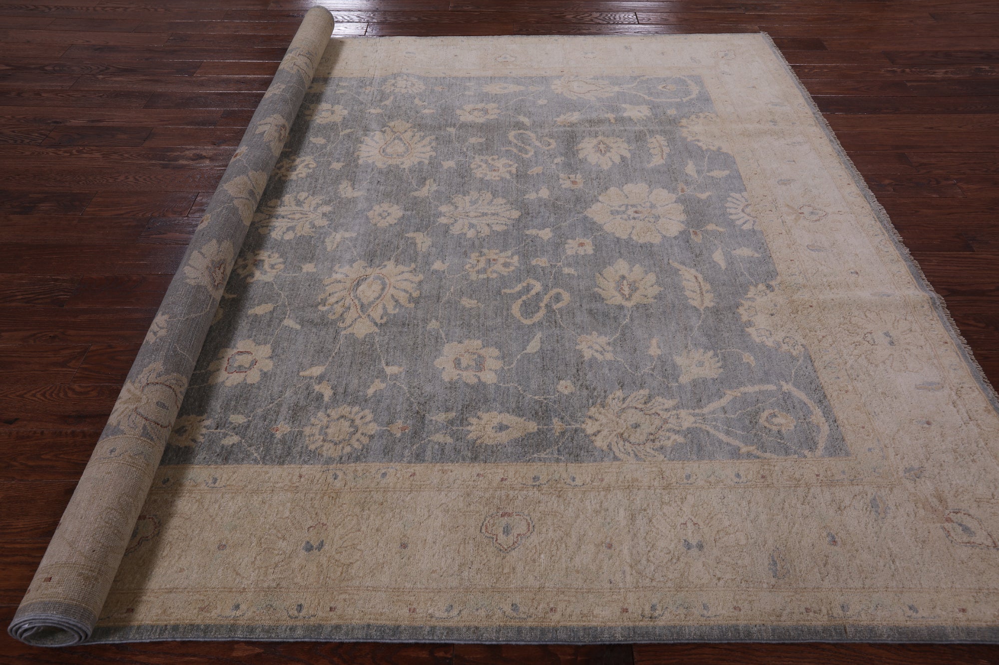 Peshawar Hand Knotted Wool Area Rug - 8' 3" X 9' 9" - Golden Nile