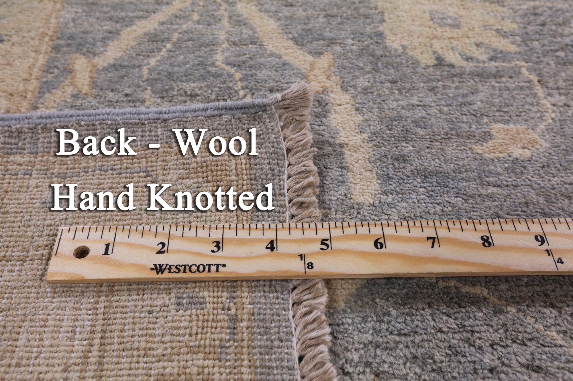 Peshawar Hand Knotted Wool Area Rug - 8' 3" X 9' 9" - Golden Nile
