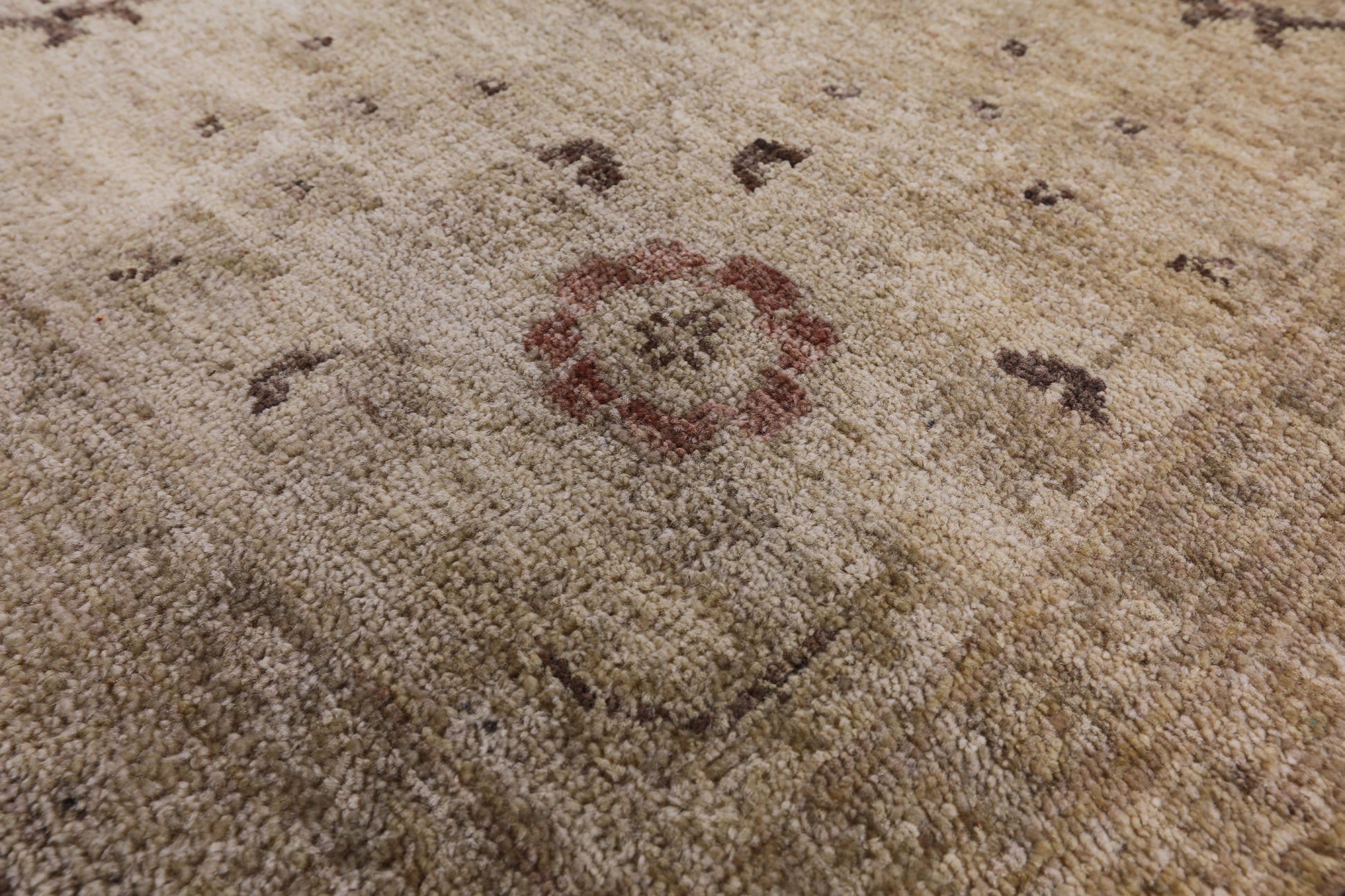 Brown Peshawar Hand Knotted Wool Rug - 8' 2" X 10' 1" - Golden Nile