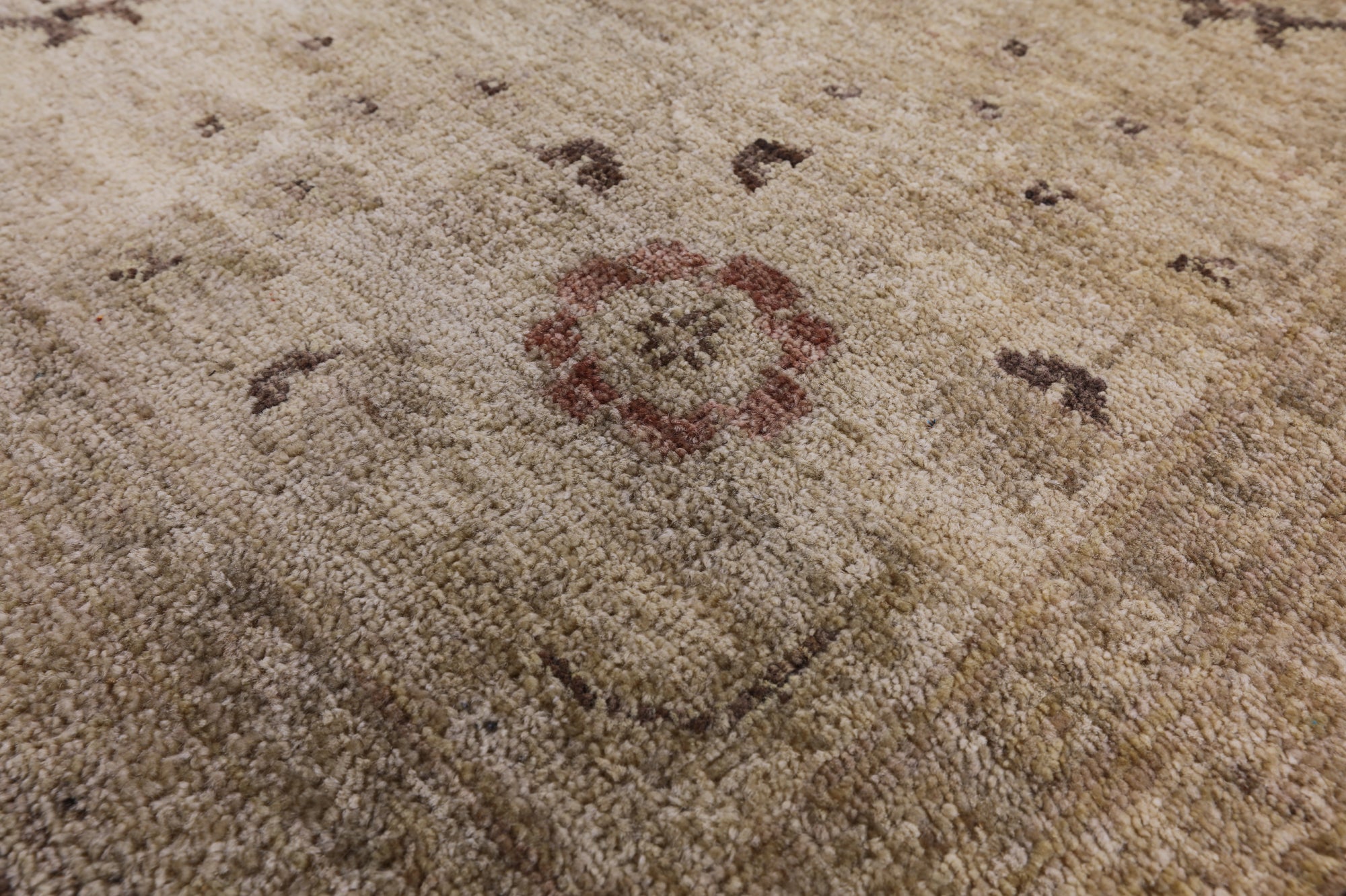 Brown Peshawar Hand Knotted Wool Rug - 8' 2" X 10' 1" - Golden Nile
