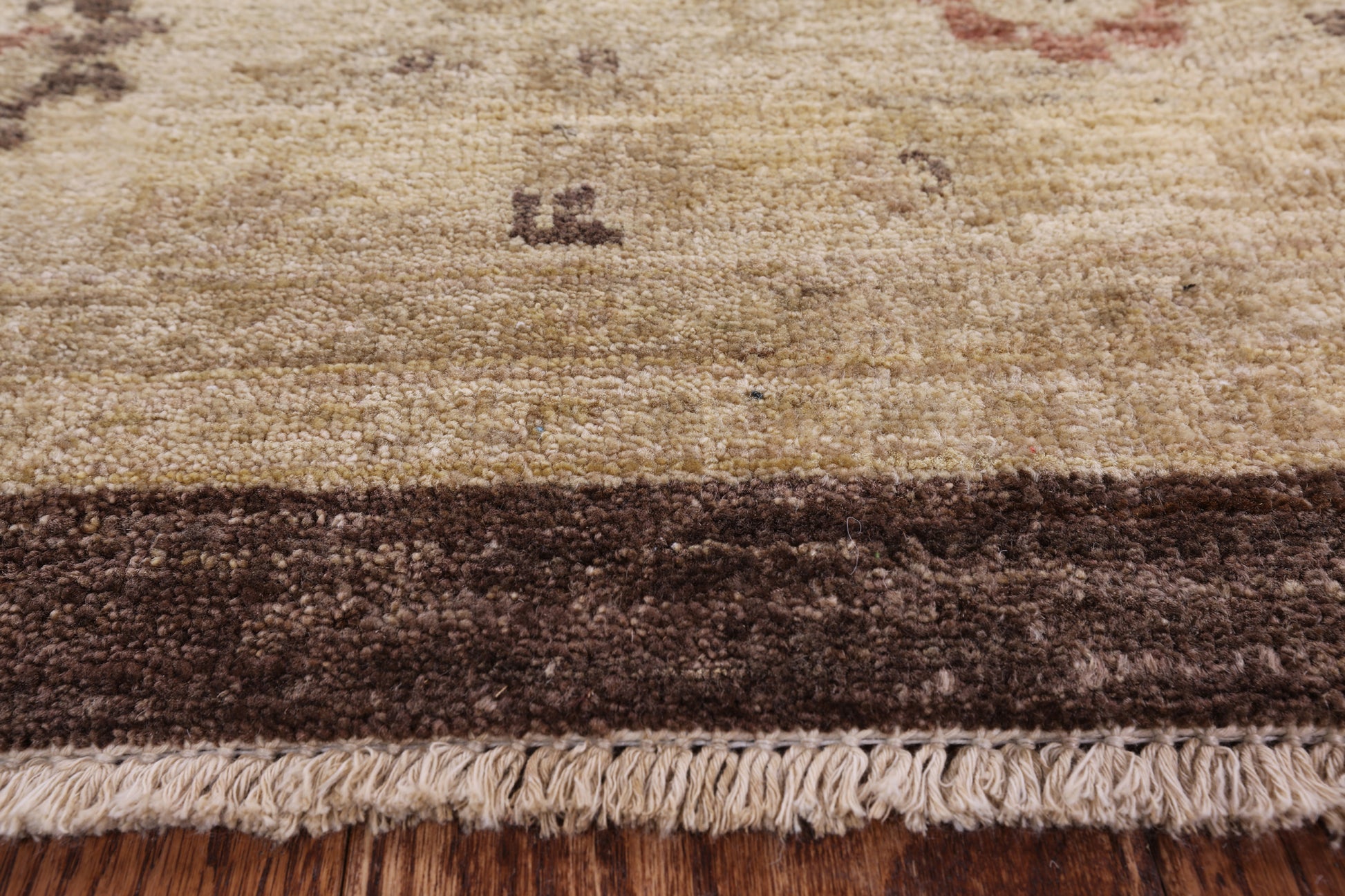 Brown Peshawar Hand Knotted Wool Rug - 8' 2" X 10' 1" - Golden Nile