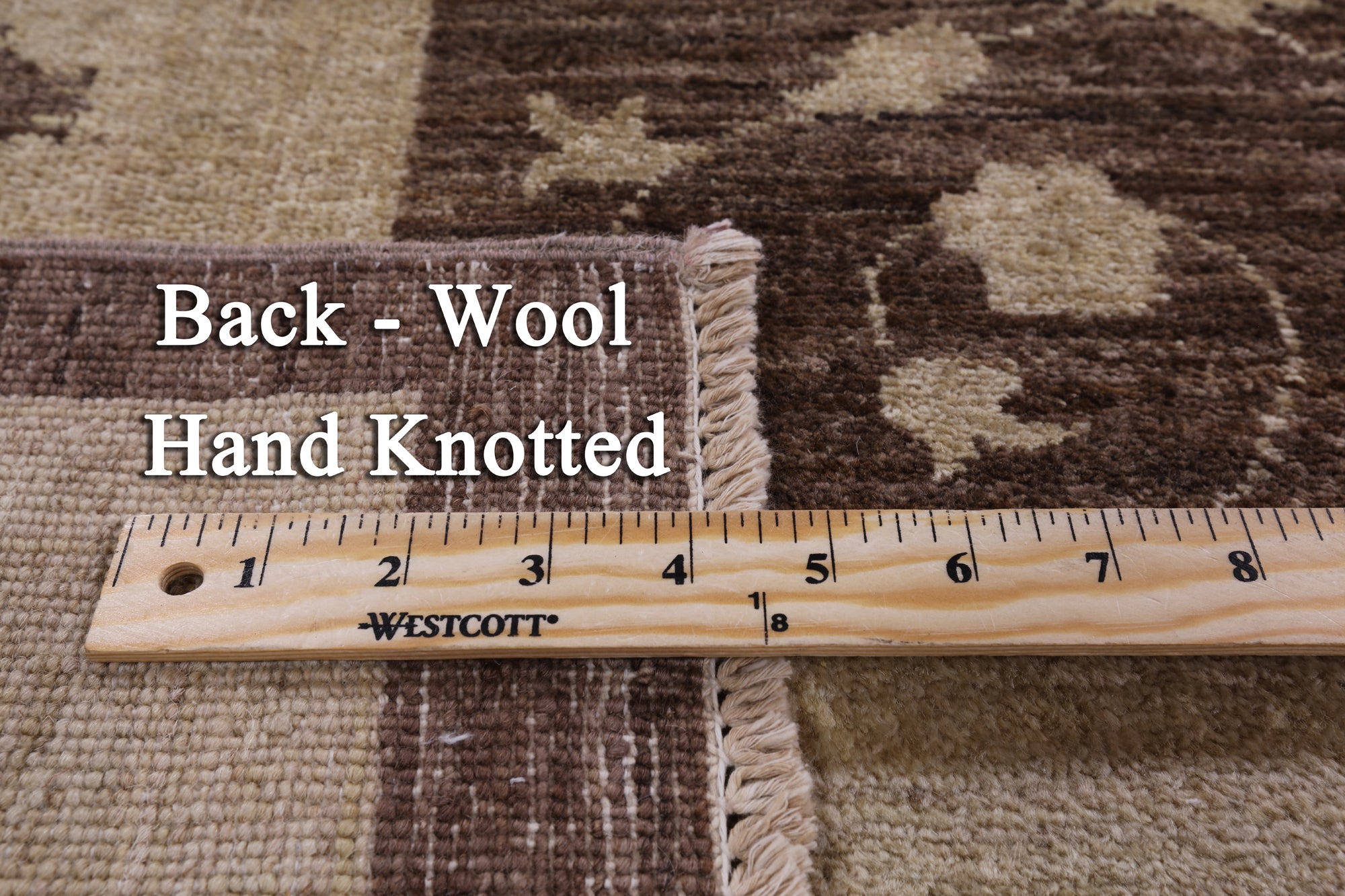 Brown Peshawar Hand Knotted Wool Rug - 8' 2" X 10' 1" - Golden Nile