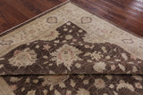Brown Peshawar Hand Knotted Wool Rug - 8' 2" X 10' 1" - Golden Nile