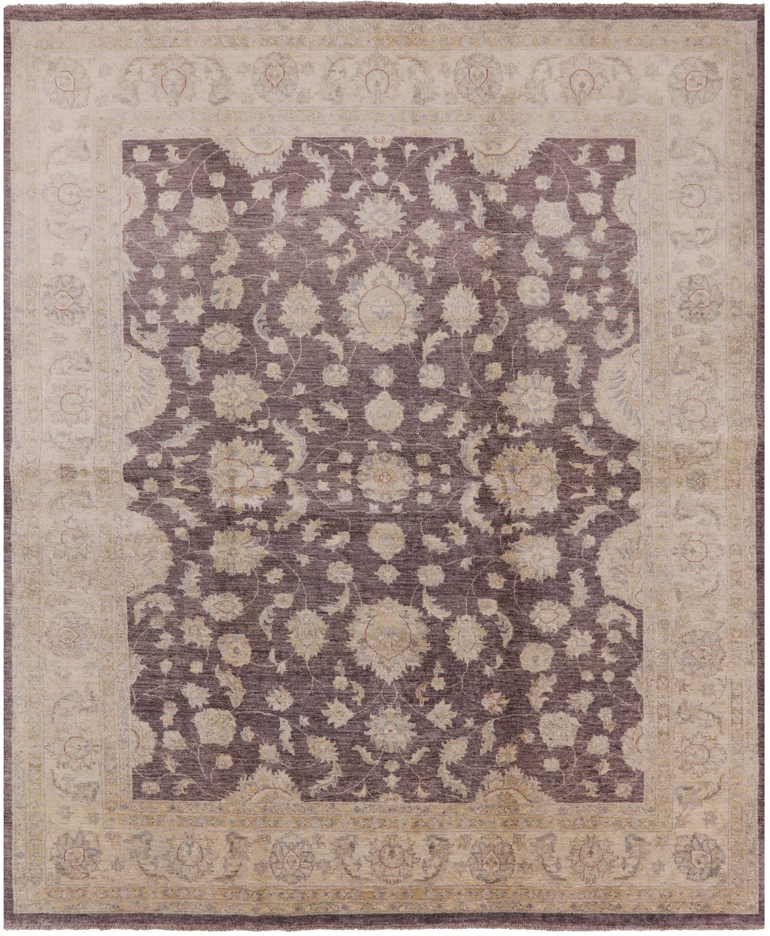 Peshawar Hand Knotted Wool Area Rug - 8' 2" X 9' 10" - Golden Nile