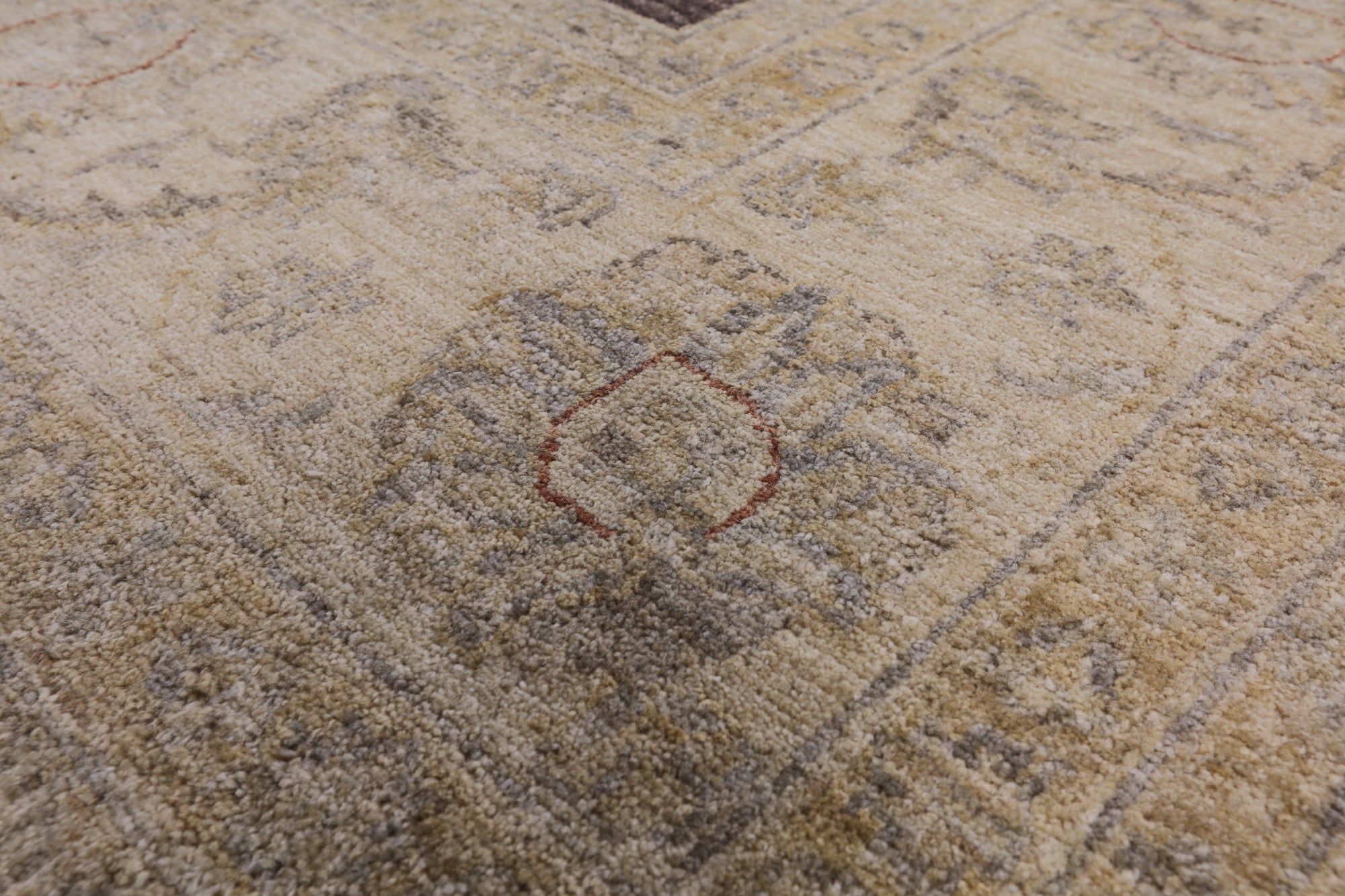 Peshawar Hand Knotted Wool Area Rug - 8' 2" X 9' 10" - Golden Nile