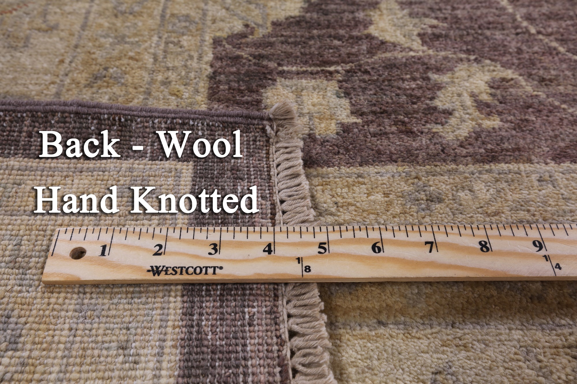 Peshawar Hand Knotted Wool Area Rug - 8' 2" X 9' 10" - Golden Nile