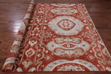 Red Ikat Hand Knotted Wool Rug - 8' 3" X 10' 3" - Golden Nile