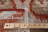 Red Ikat Hand Knotted Wool Rug - 8' 3" X 10' 3" - Golden Nile