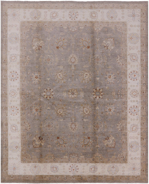 Peshawar Hand Knotted Wool Area Rug - 8' 0" X 9' 10" - Golden Nile