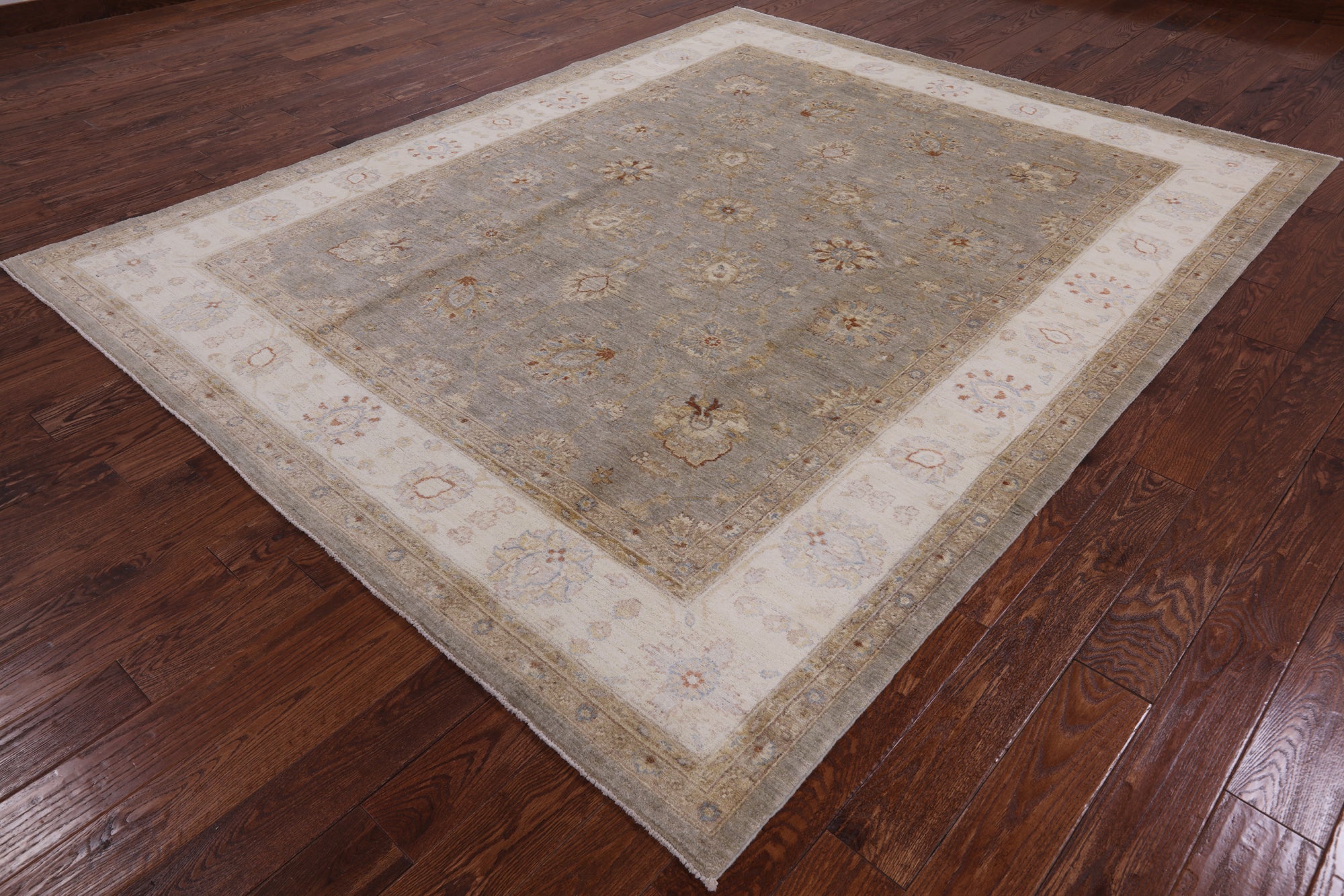Peshawar Hand Knotted Wool Area Rug - 8' 0" X 9' 10" - Golden Nile