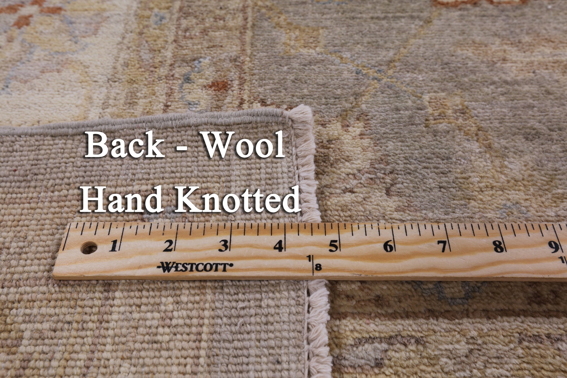Peshawar Hand Knotted Wool Area Rug - 8' 0" X 9' 10" - Golden Nile
