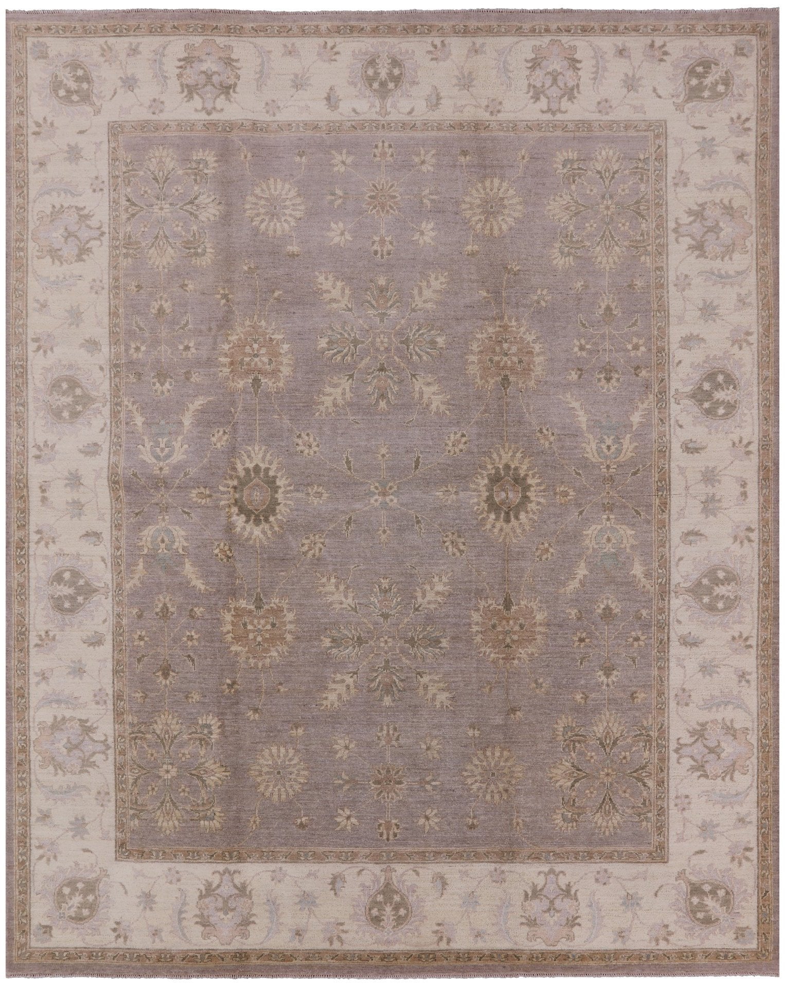 Grey Peshawar Handmade Wool Rug - 8' 2" X 9' 10" - Golden Nile